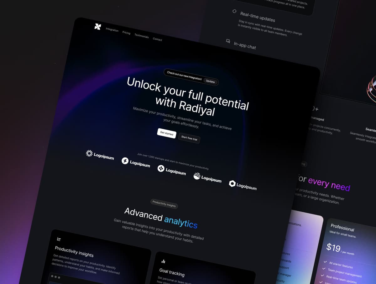 Radiyal - Framer template