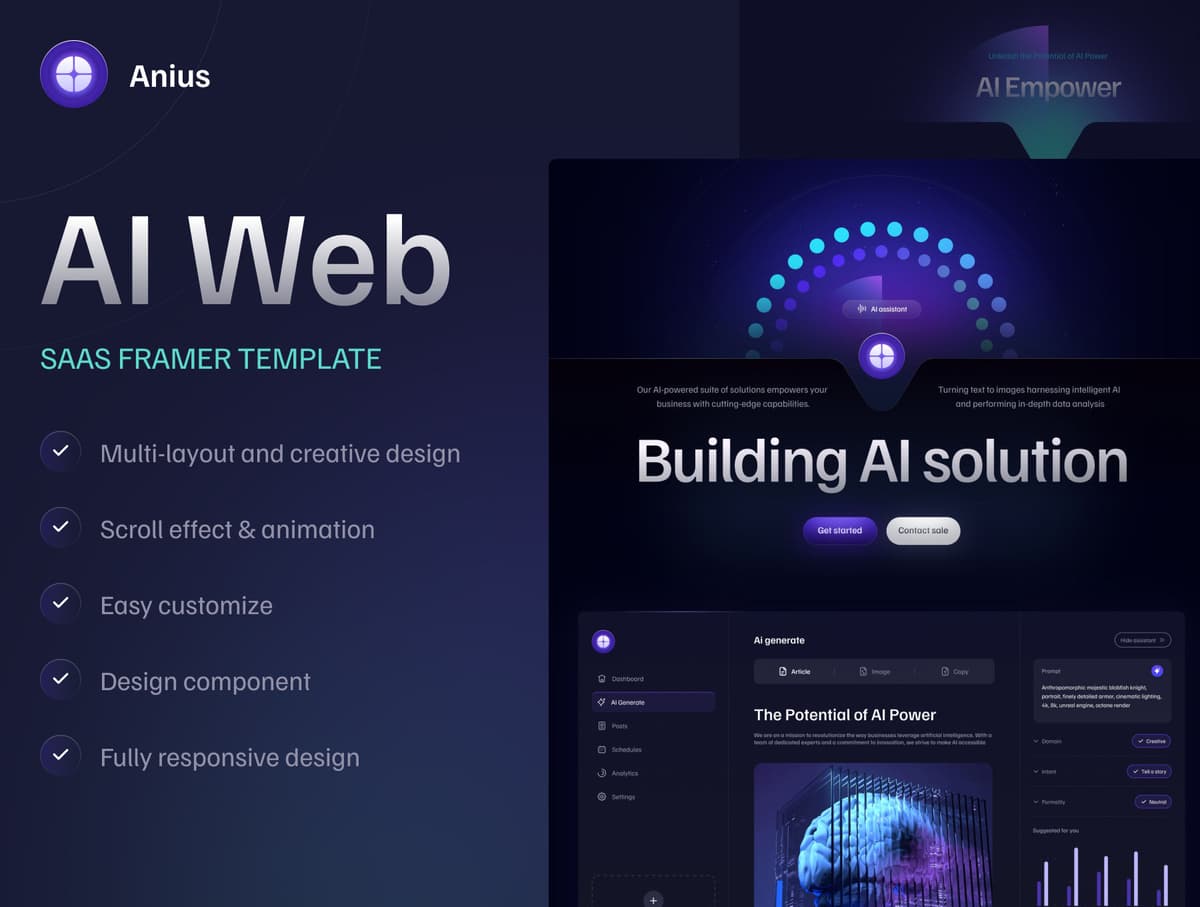 Anius - SaaS, Startup, AI Website