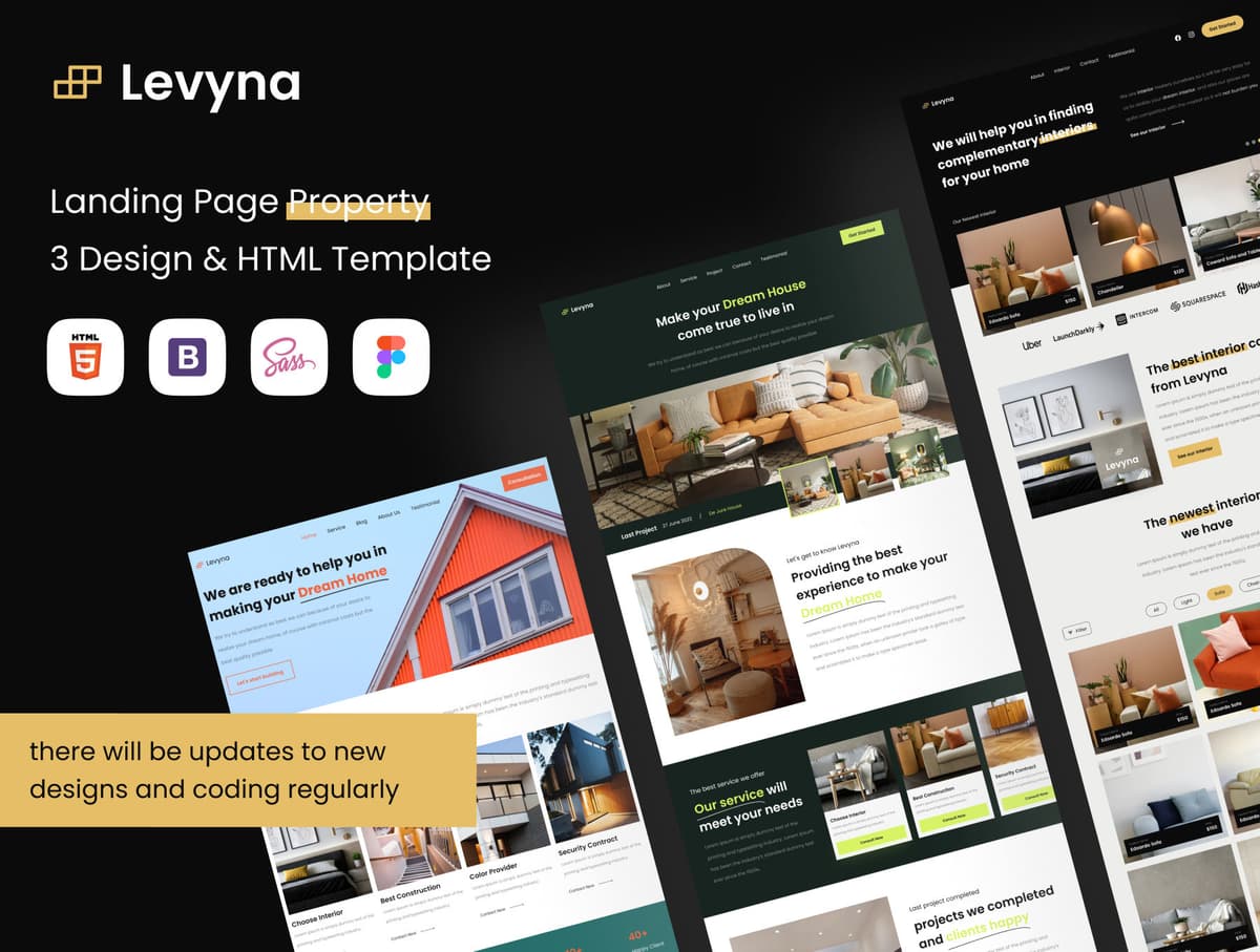 Levyna Landing Page Property - Design & HTML
