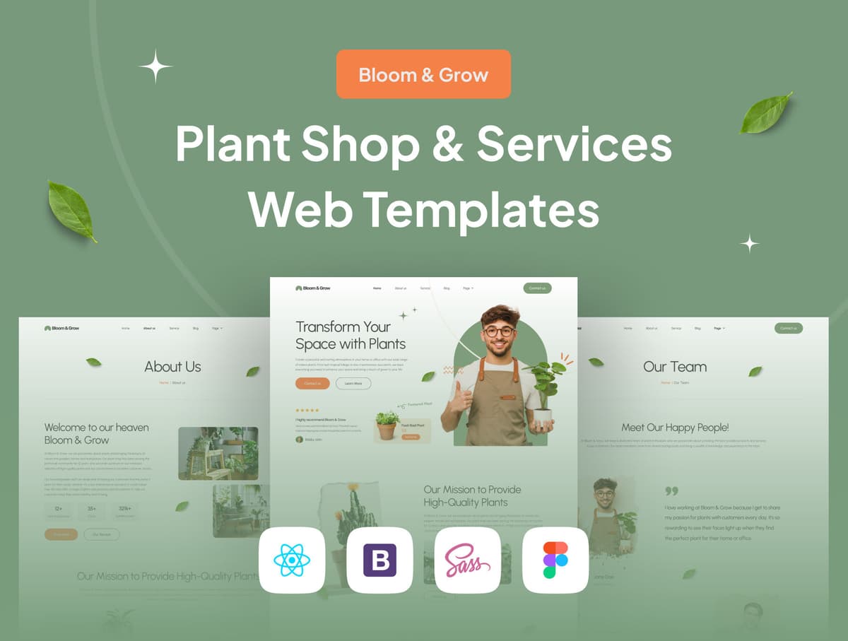 Bloom & Grow - Plant Shop and Service Web Tempates