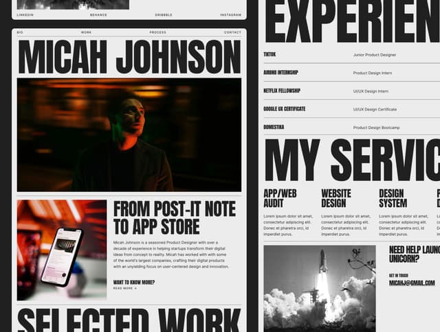 Front Page - Portfolio Website