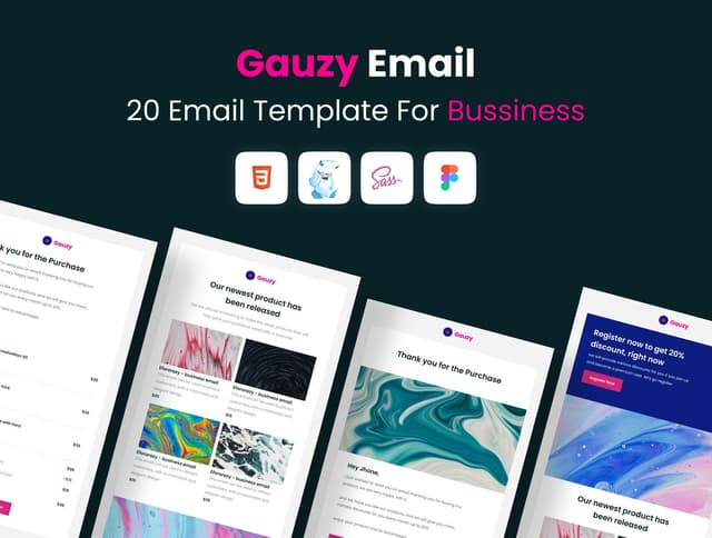 Gauzy - 20 Uniq Email Template  for Bussiness