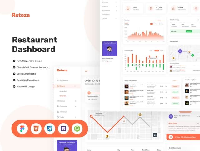 Retoza - Restaurant Dashboard (Design + Code)