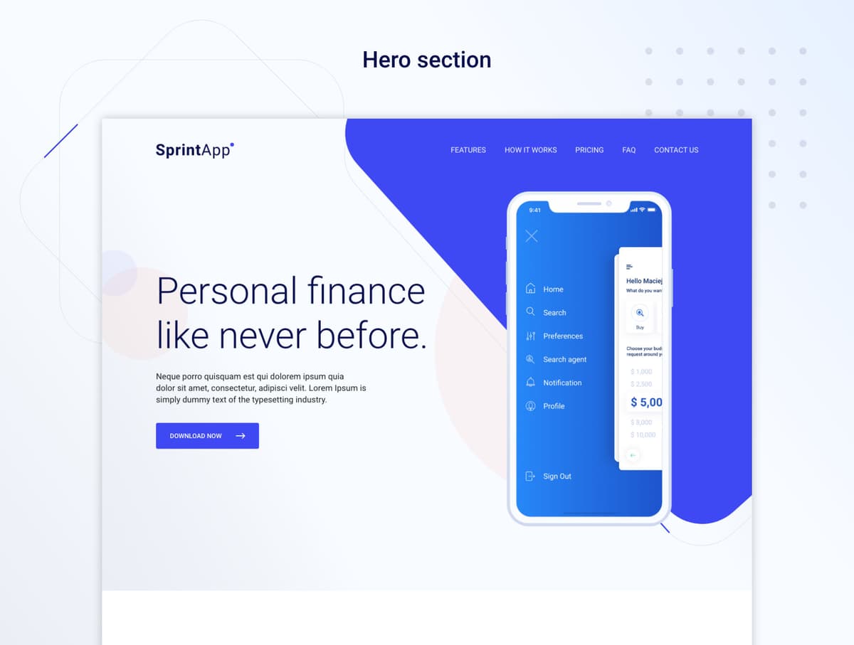 SprintApp - app landing page HTML template
