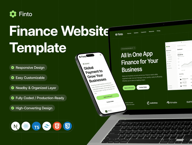 Finto - Finance Website Coded