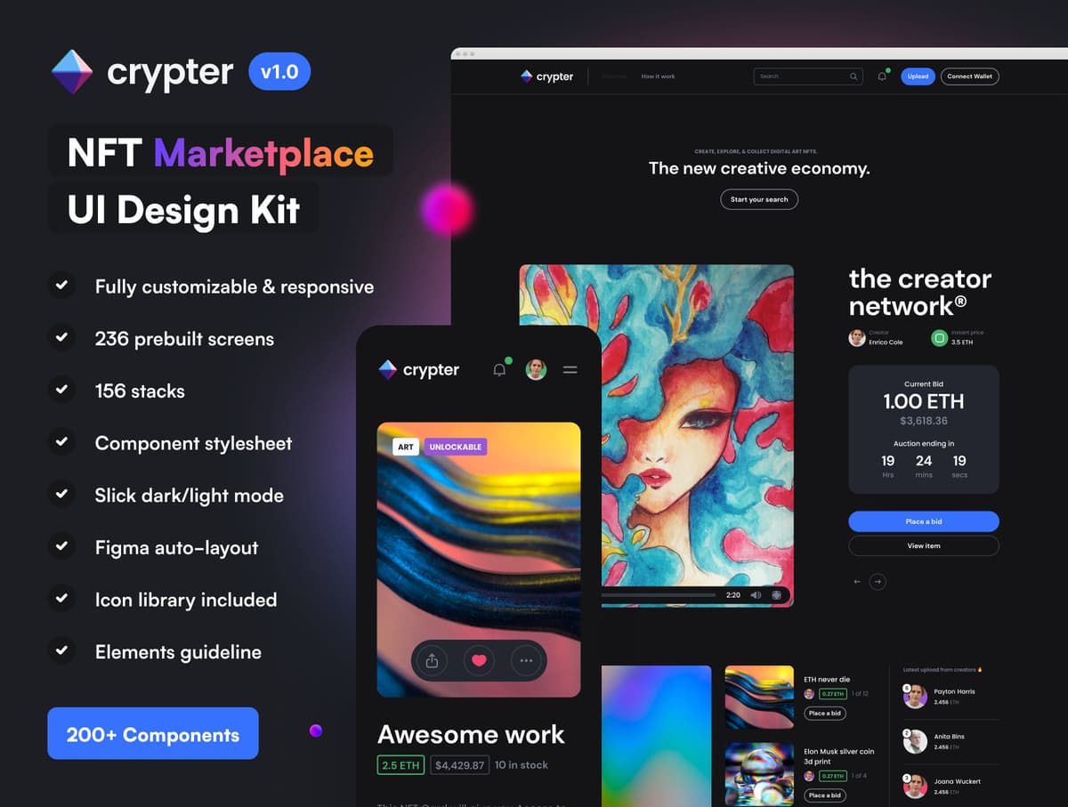 Crypter - NFT Marketplace UI Kit