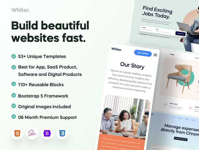 Whiter - Landing Page HTML Templates