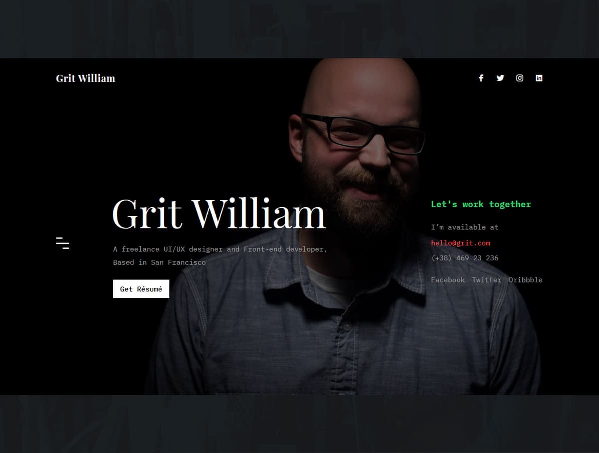 Grit - Portfolio/CV/Resume HTML