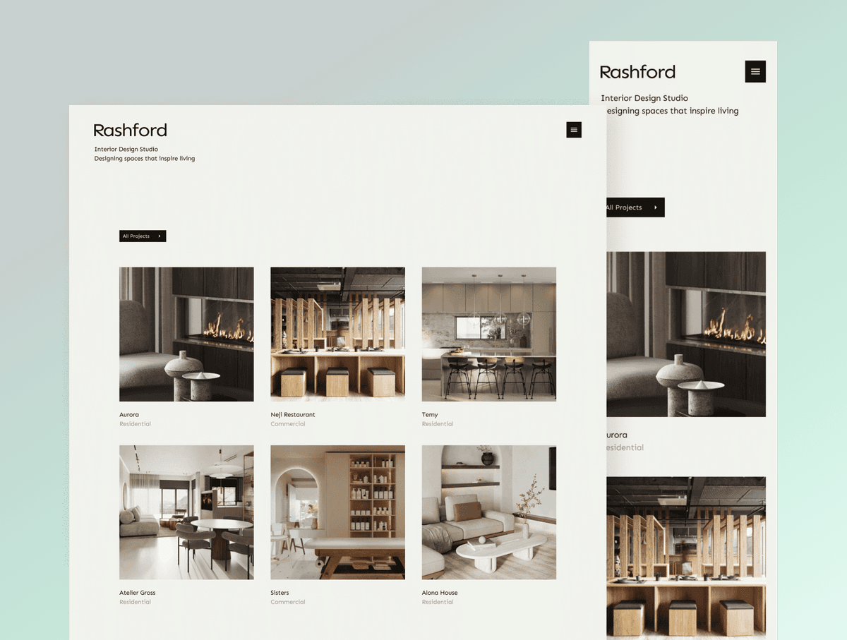 Rashford - Framer template for interior designers