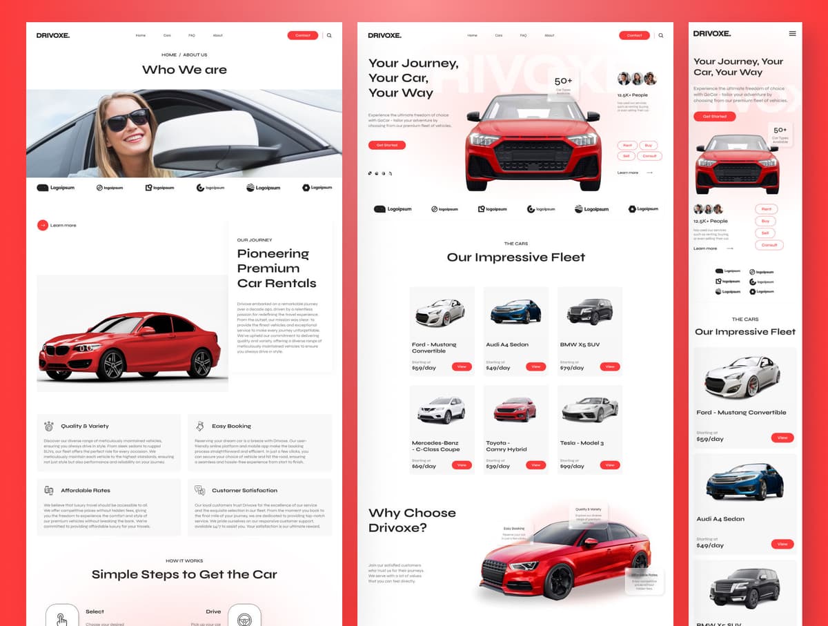 Drivoxe - Car Rental Website