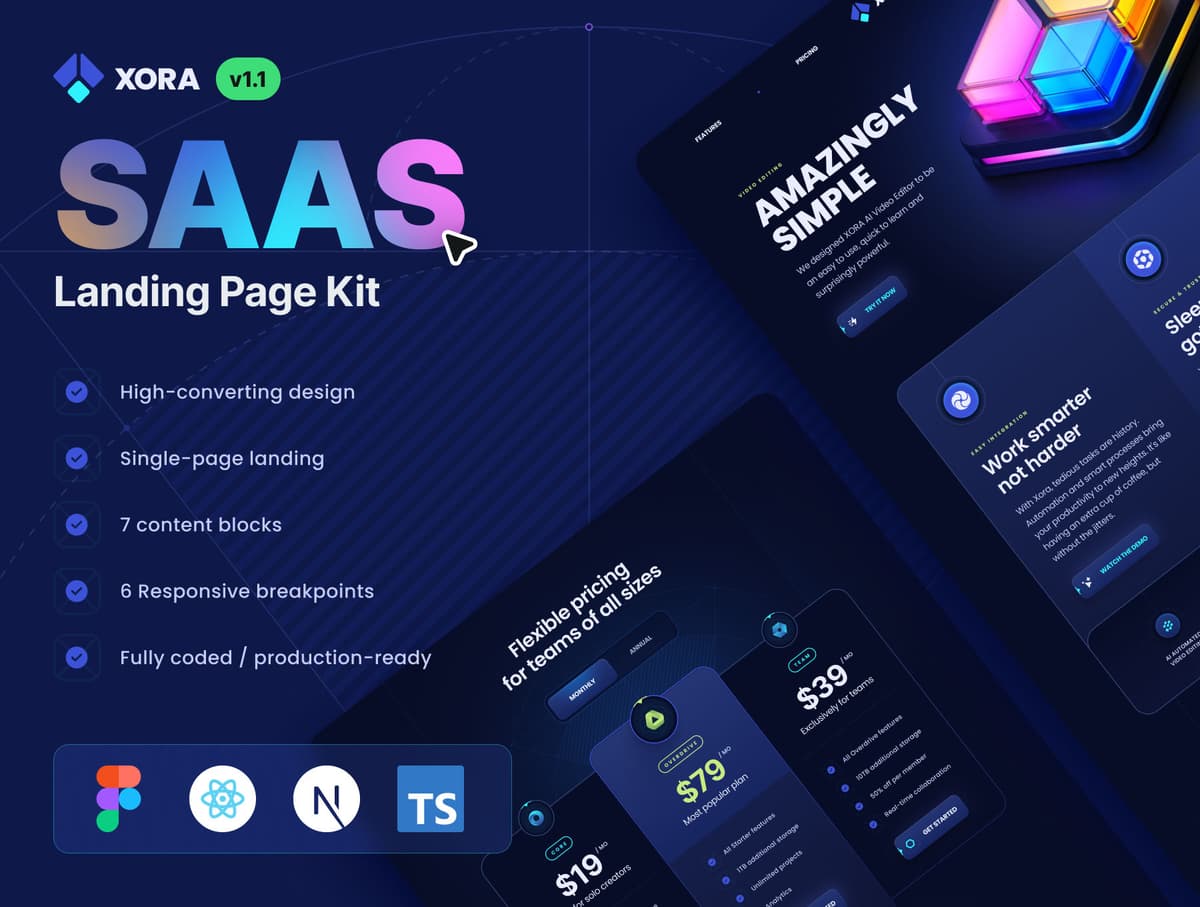 XORA - SaaS Landing Page Kit