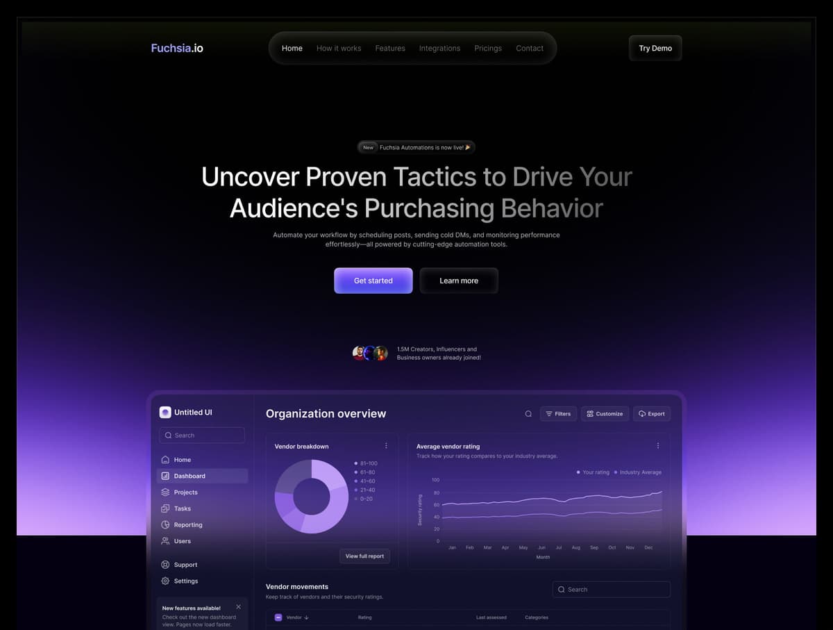 Fuchsia - Web3/SaaS Framer Website