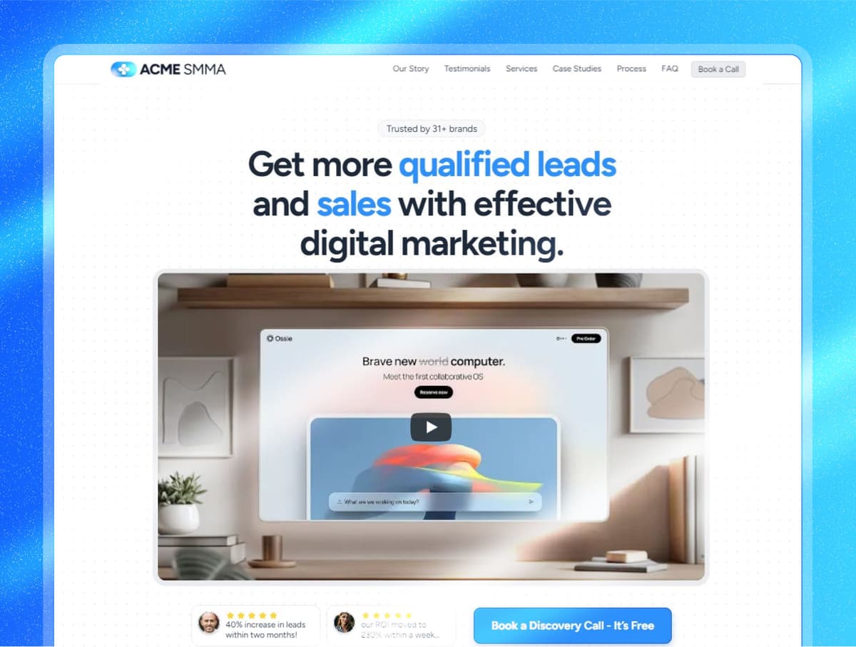 SMMAgency - Framer template for SMM Agency landing page