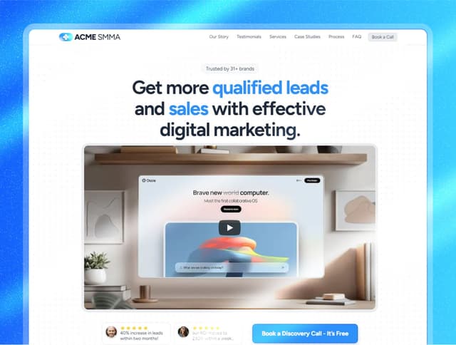 SMMAgency - Framer template for SMM Agency landing page