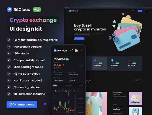 BitCloud - Crypto Exchange UI Kit