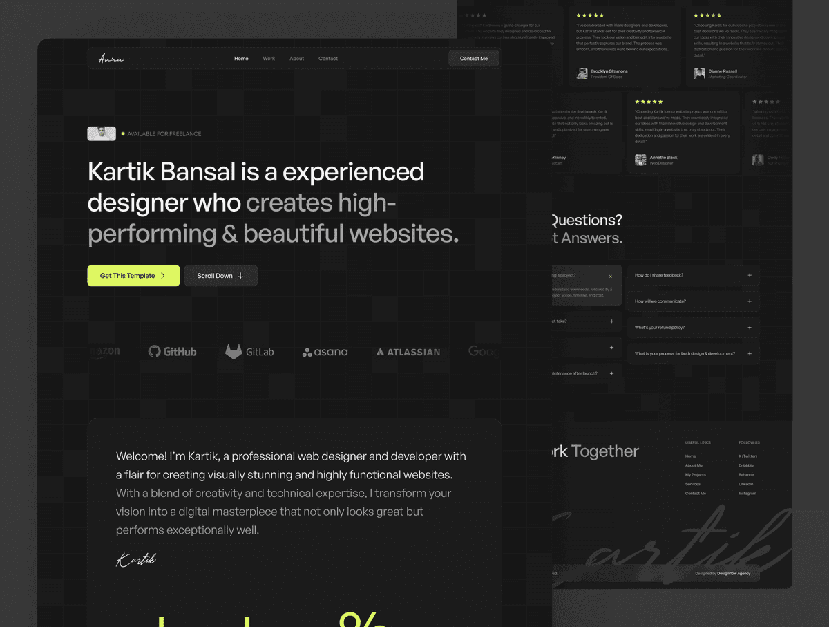 Aura - Dark Personal Portfolio