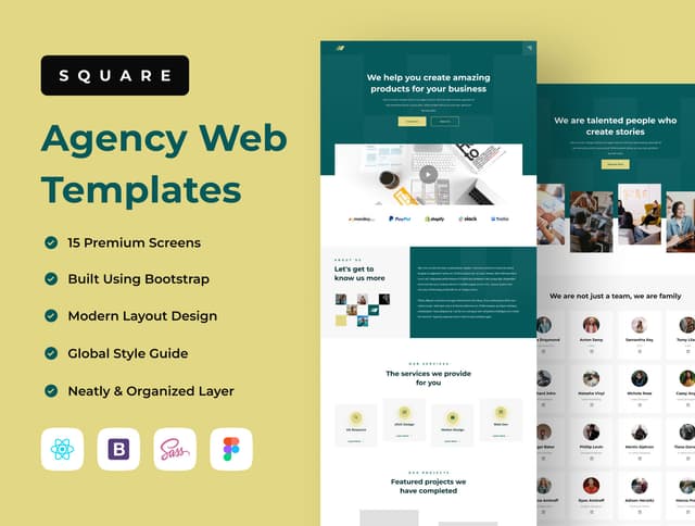 Square - Agency Web Templates