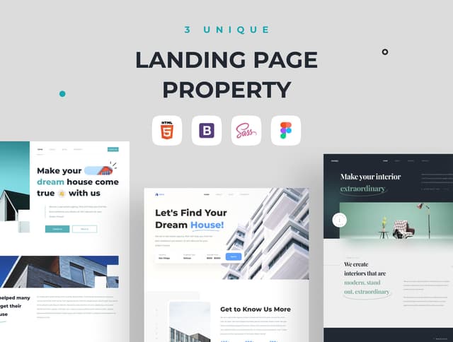 Propty - 3 Unique Landing Page Property